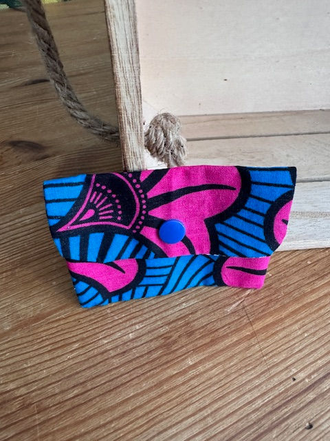Etui cb bleu rose fleurs de mariage